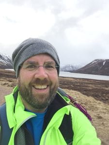 Photo of Prof Buck hiking in Scotland